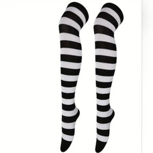 Striped Thigh High Socks